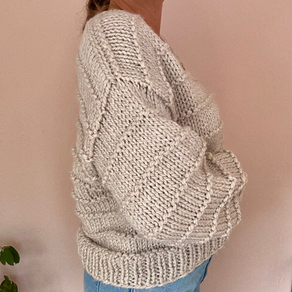 The Ella Jumper  | Chunky knit jumper | chunky sweater | hand knit | beginner friendly | knitting kit or digital pattern