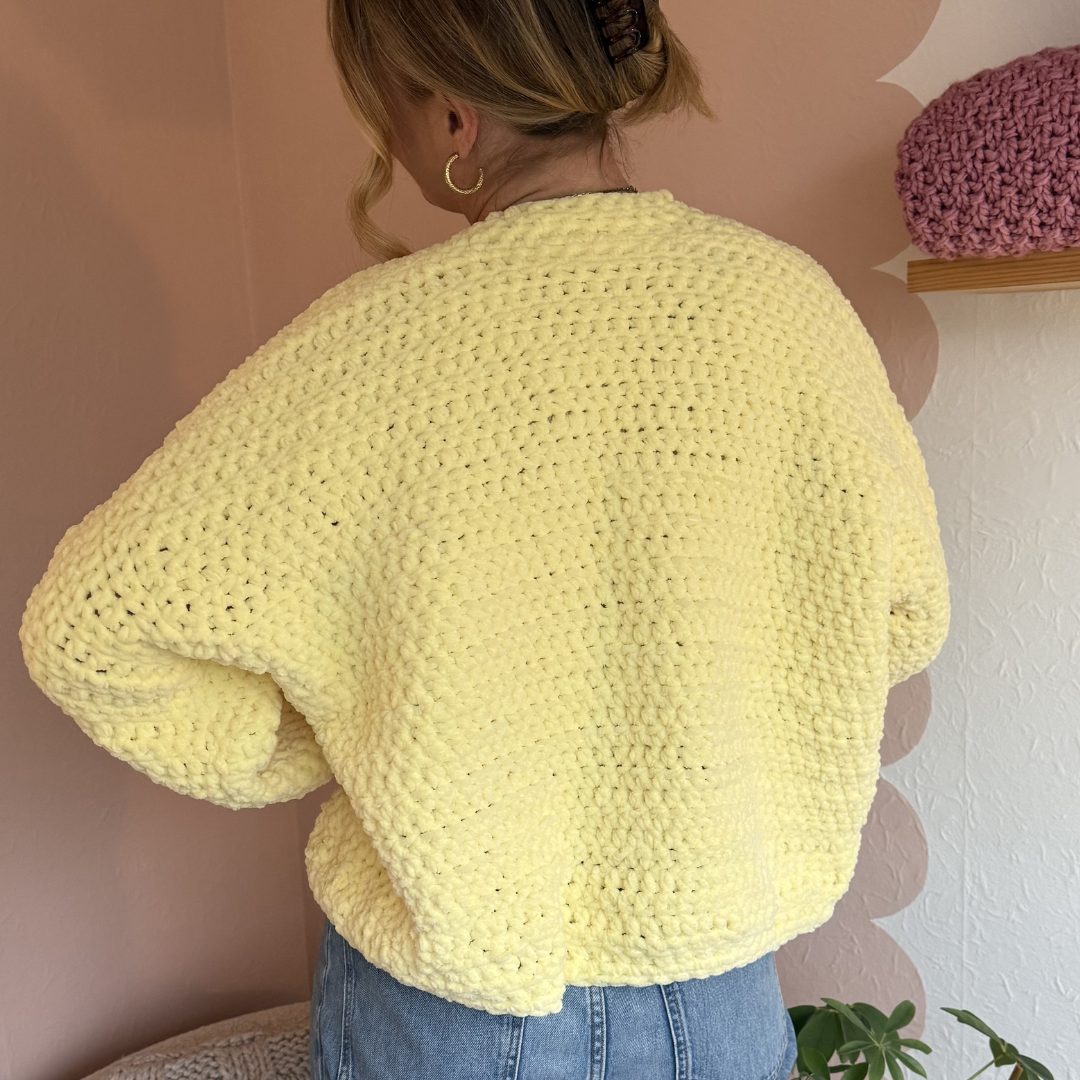 crochet cardigiant crochet kit | weight cardigan crochet kit | chenille heavy cardi crochet kit