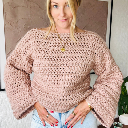 Laura chunky crochet jumper pattern - beginner friendly digital crochet pattern