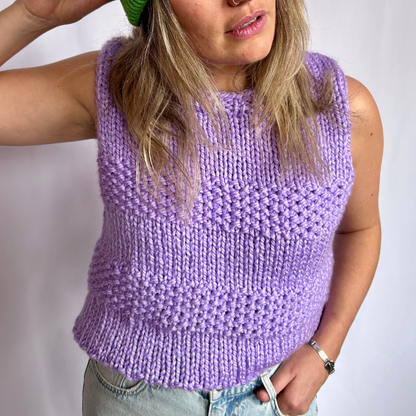 Criss Cross Vest Knitting Kit | confident beginner knitter | sweater vest knit kit