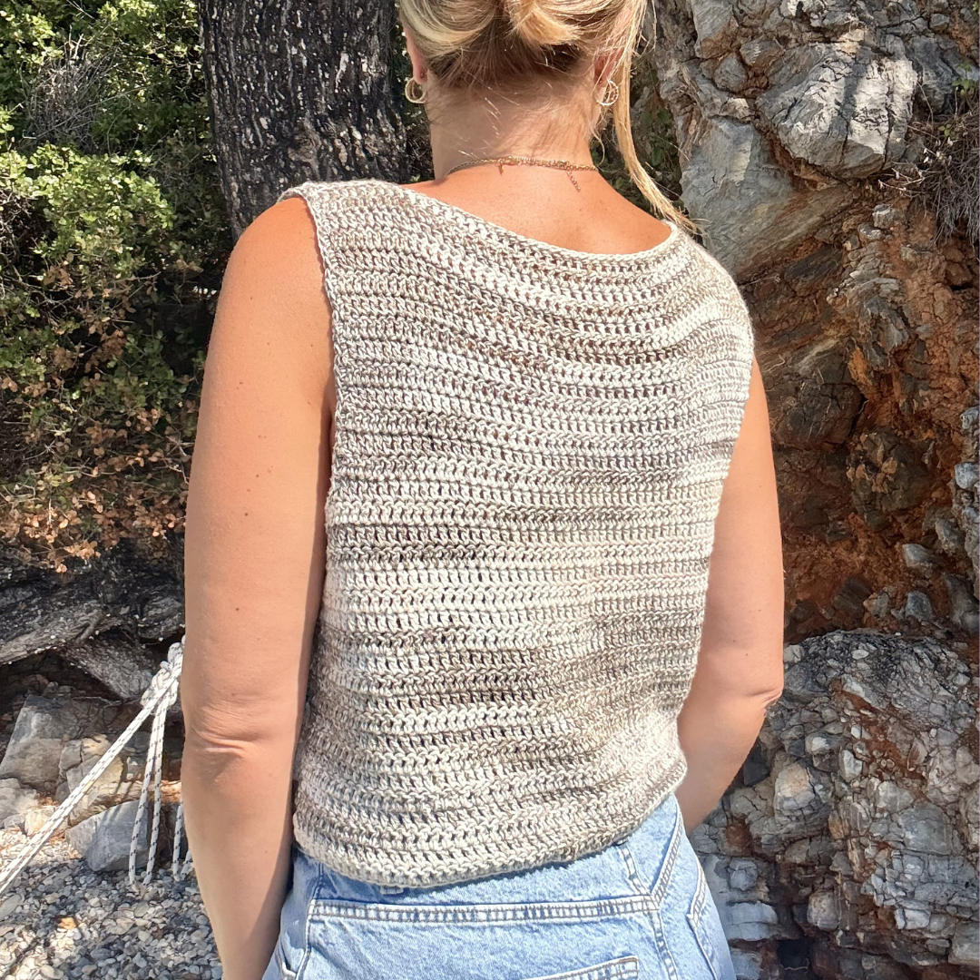 Dani tie top crochet kit | cotton waves yarn | cotton crochet kit | summer top crochet kit