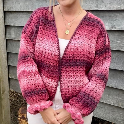 Ivy cardigan crochet kit | aurora chunky yarn | easy diy crochet kit | cardigan kit