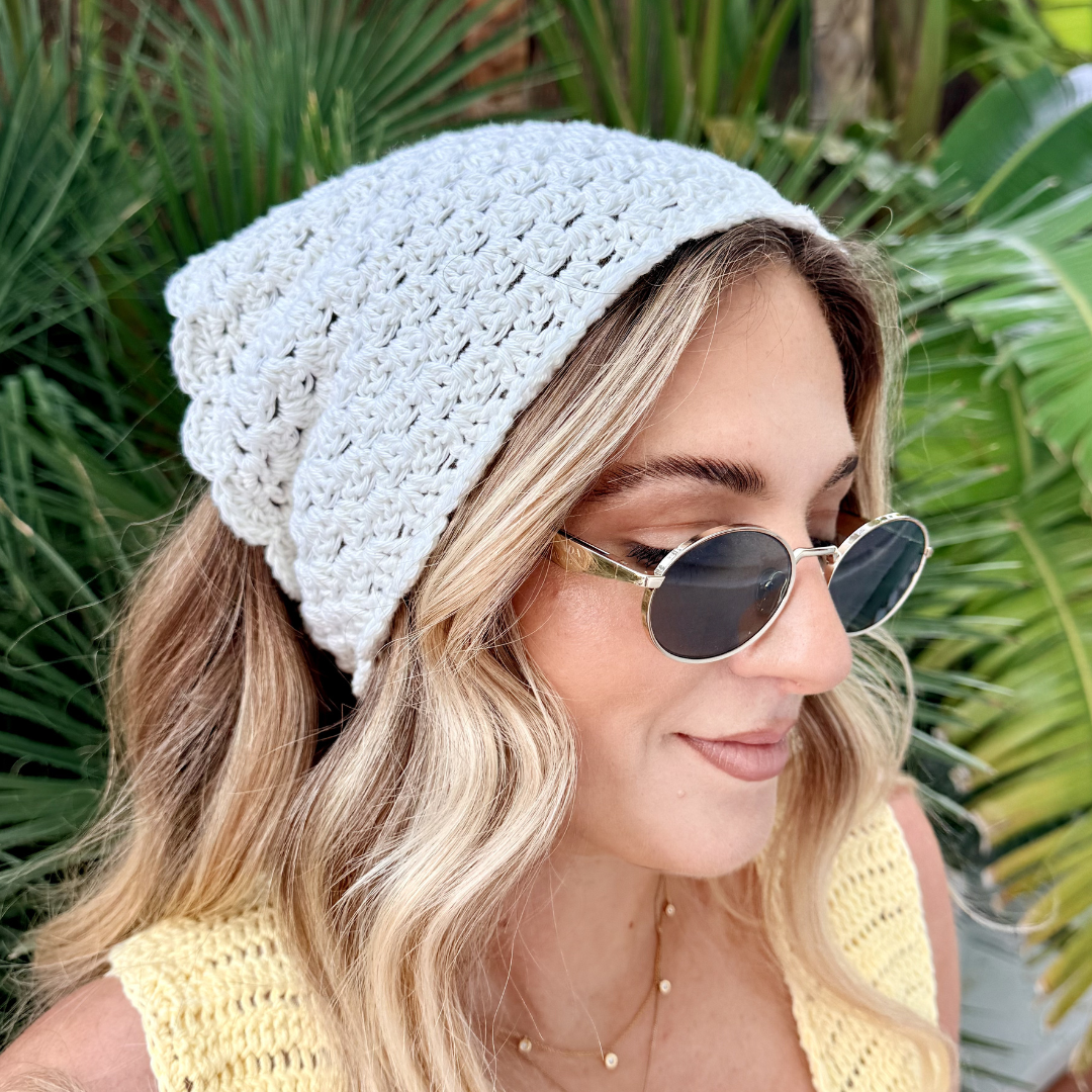 Anna Bandana Crochet Pattern | digital crochet pattern | scandi style bandana | croche tutorial