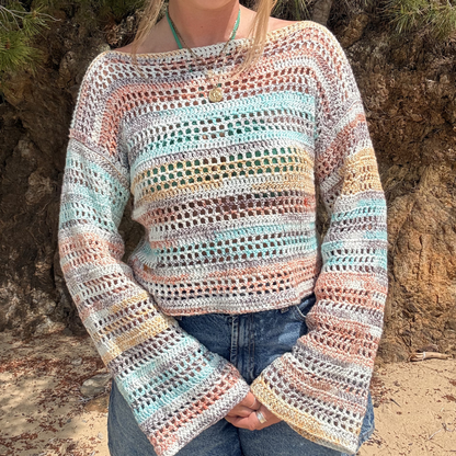Capri tee cotton waves crochet kit | summer top crochet kit | beginner friendly crochet kit | complete DIY crochet kit