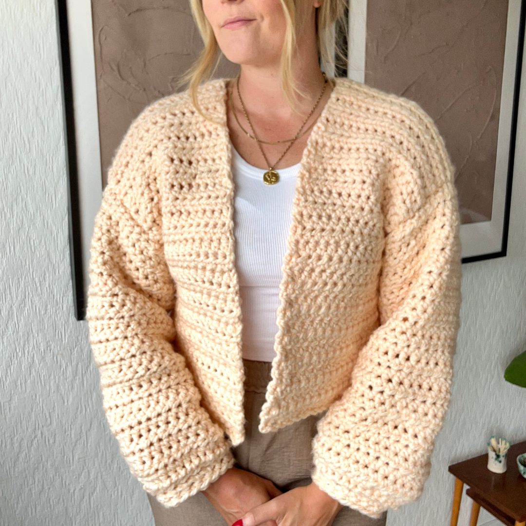 Libby Cardigan Crochet Pattern - digital crochet pattern - beginner friendly