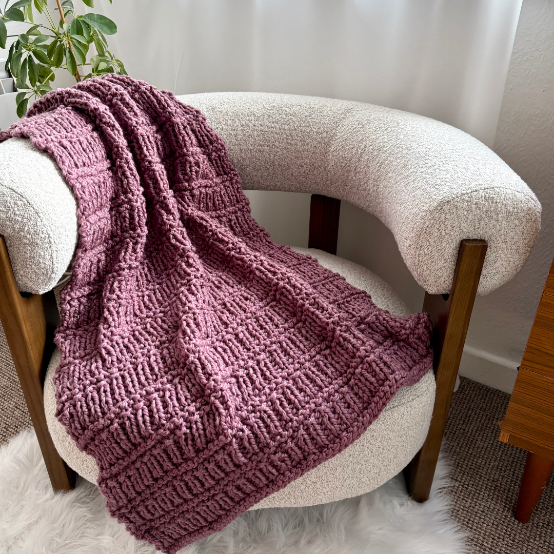 Chunky Hurdle Stitch Blanket Knitting Pattern | Digital Knitting Pattern | Beginner Friendly