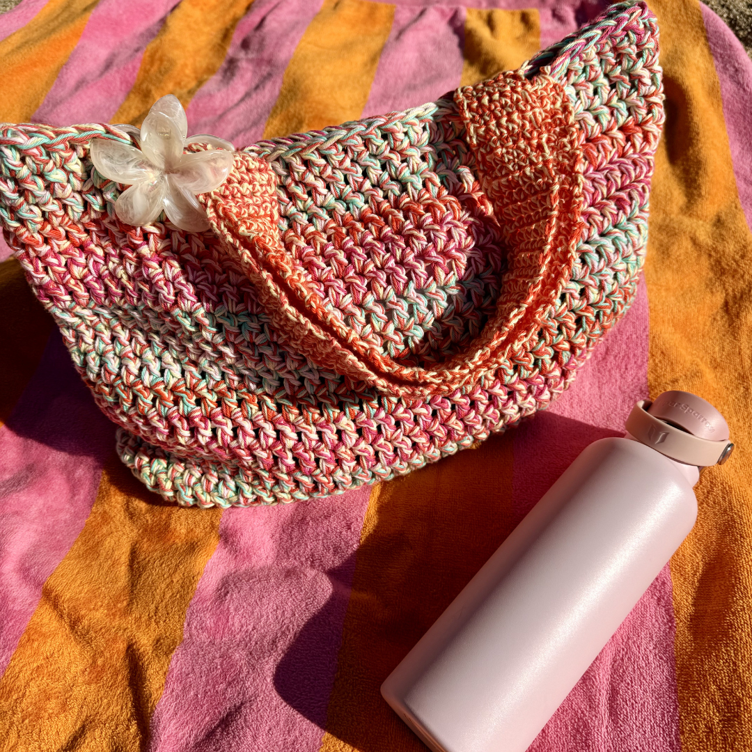 Crochet beach bag kit | beginner friendly crochet kit | double knit crochet bag | DIY kit