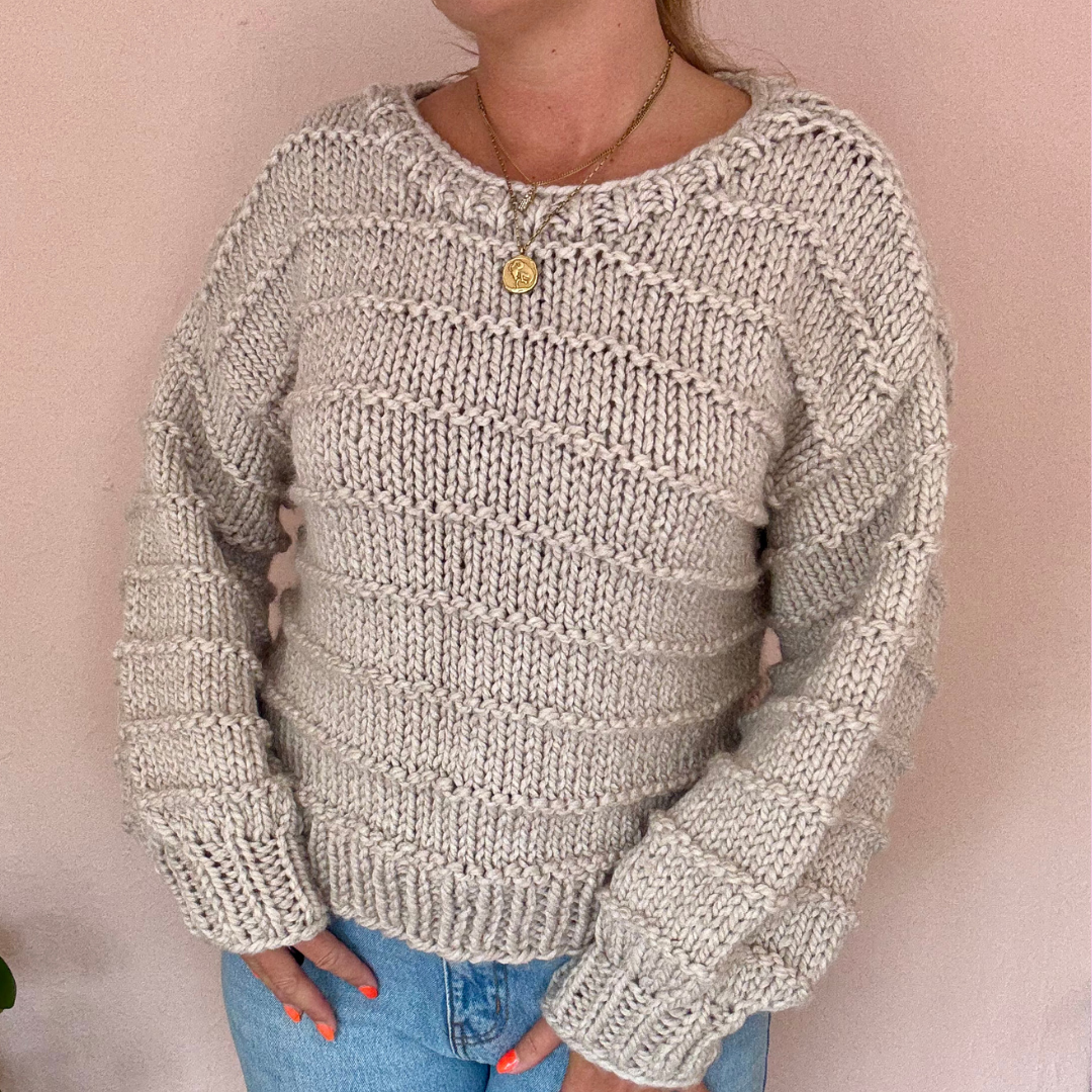 The Ella Jumper  | Chunky knit jumper | chunky sweater | hand knit | beginner friendly | knitting kit or digital pattern