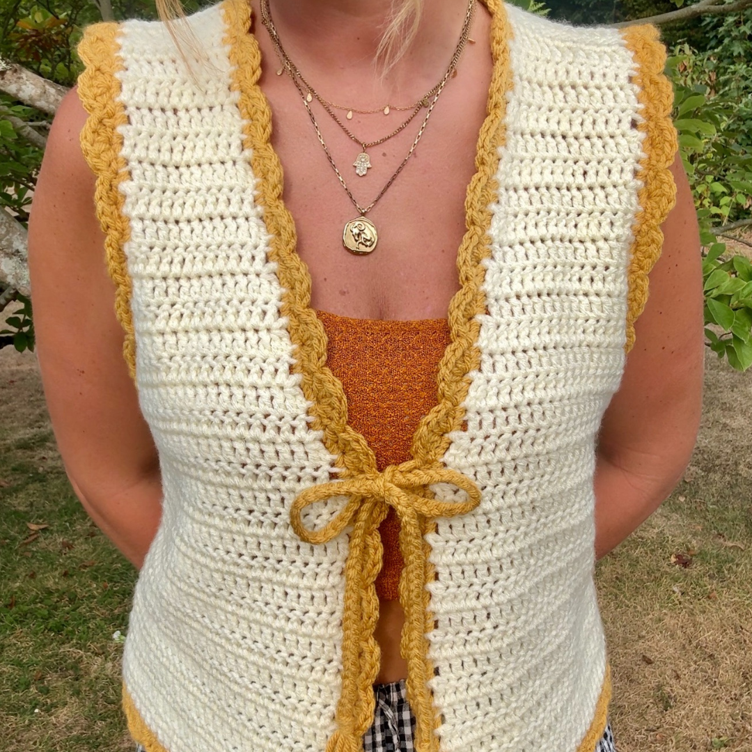 Crochet pattern - The Hallie Tie Front Top | Digital crochet pattern | beginner friendly pattern | tie front top crochet pattern