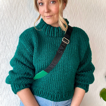 Wool blend chunky cropped jumper knit kit | beginner friendly knitting kit