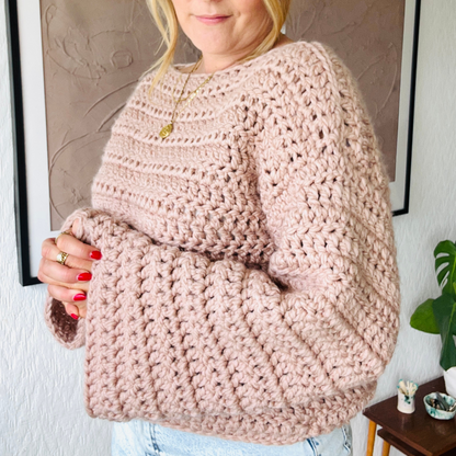 Laura chunky crochet jumper pattern - beginner friendly digital crochet pattern