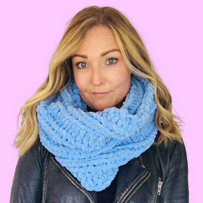 super chunky chenille snood knitting kit