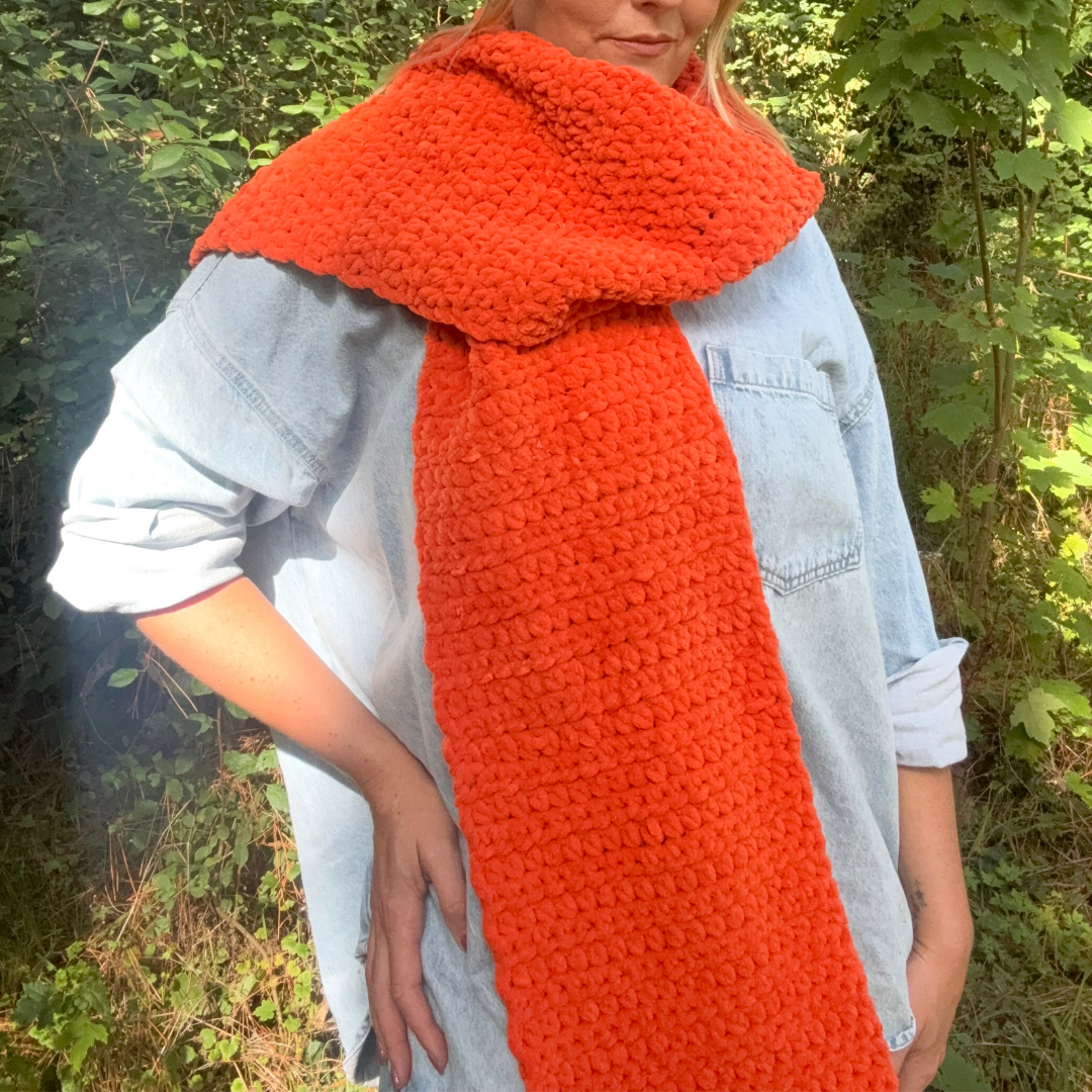Crochet squishy scarf pattern | digital crochet pattern | beginner friendly crochet scarf pattern