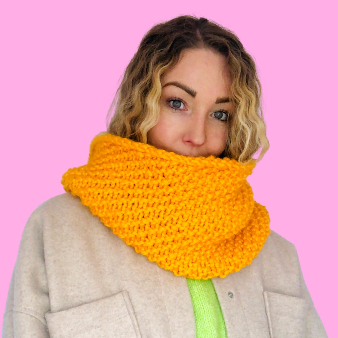 twisted snood and hat knit kit