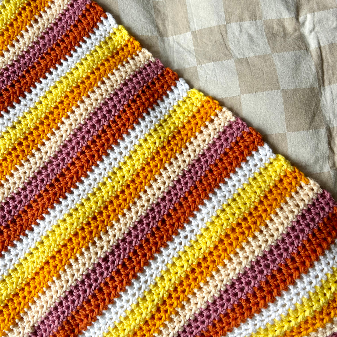 stripe crochet blanket pattern | digital download crochet pattern | beginner friendly