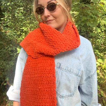 squishy chenille crochet scarf kit | complete DIY crochet scarf kit | squishy scarf