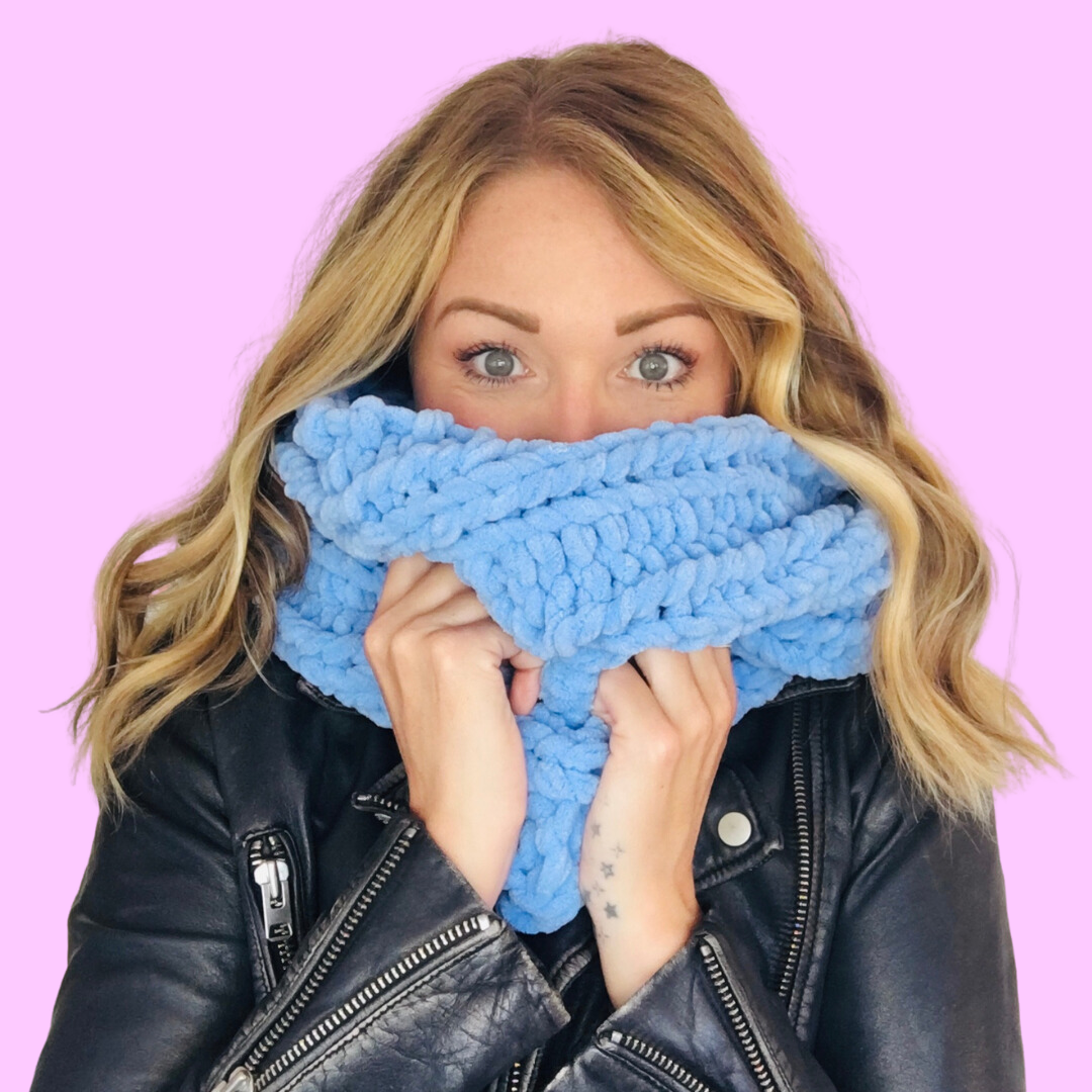 super chunky chenille snood knitting kit