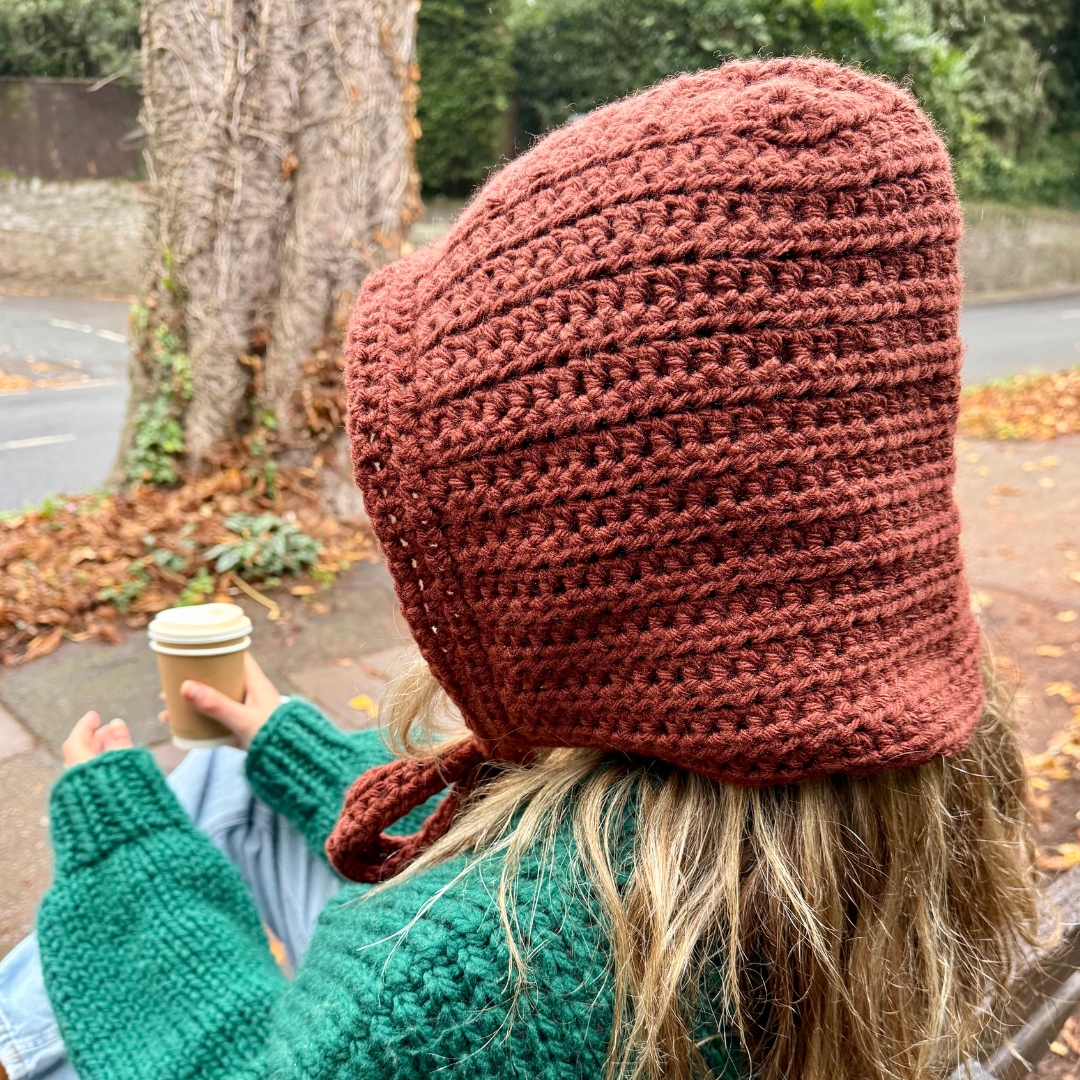 Crochet bonnet digital crochet pattern | digital download | beginner friendly crochet bonnet pattern