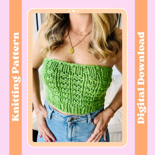 KNITTING PATTERN - The Roper Bandeaux Top - Digital Download – That Crafty Stitch