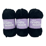 black chunky chenille yarn 