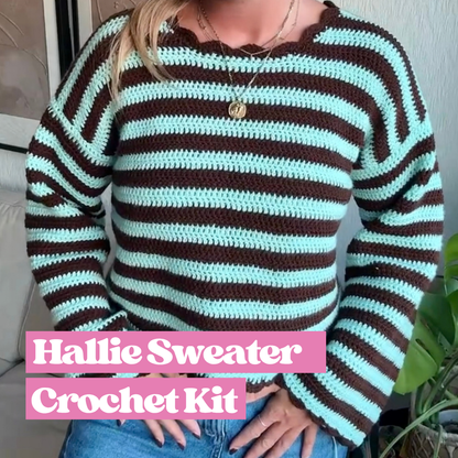 Hallie sweater crochet kit | easy crochet jumper kit | DIY crochet kit 