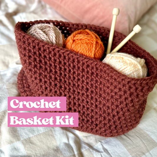 beginner friendly crochet kit - basket bag - learn how to crochet