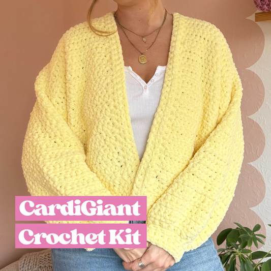 crochet cardigiant crochet kit | weight cardigan crochet kit | chenille heavy cardi crochet kit