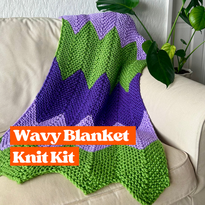 chunky knit wavy blanket knitting kit