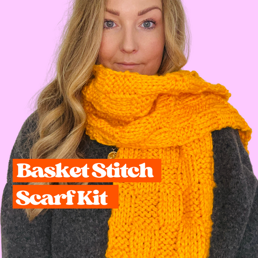 basket stitch chunky scarf knitting kit