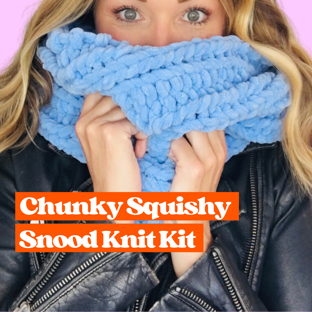 super chunky chenille snood knitting kit