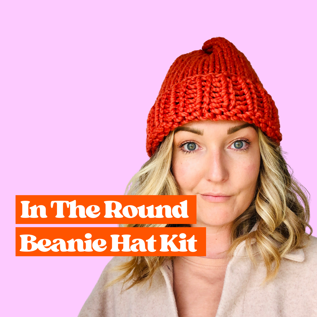 beginner hat knit kit