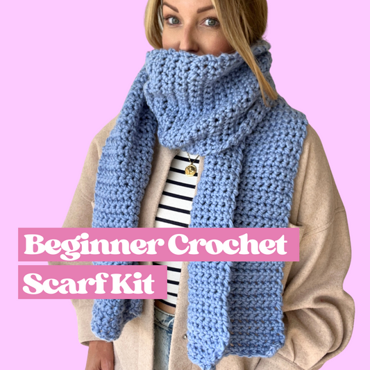 beginner crochet scarf kit - learn how to crochet