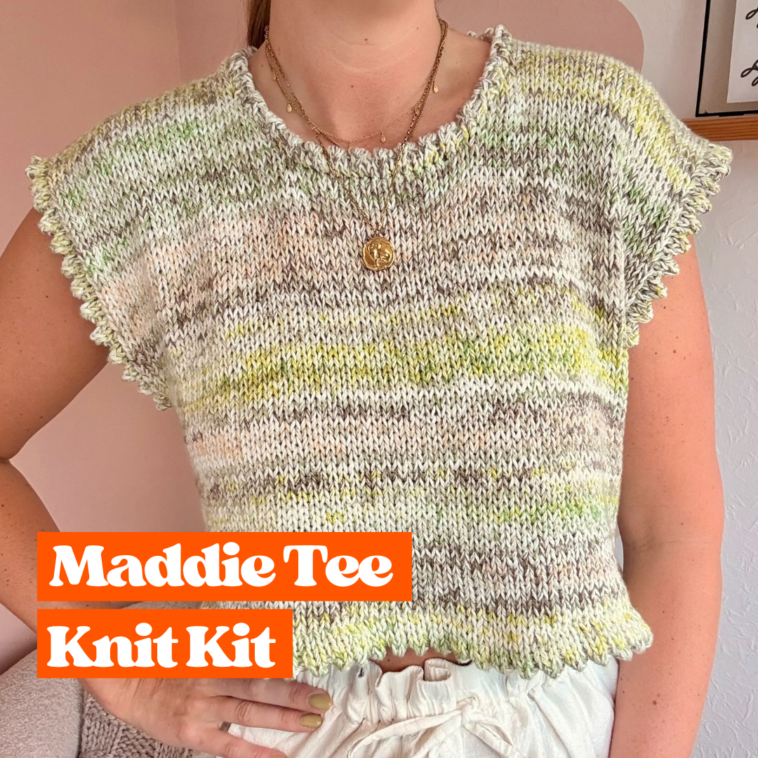 KNITTING KIT - Maddie Tee - Cotton Waves