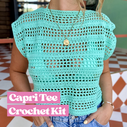 Capri Tee Crochet Kit | Beginner friendly crochet kit | summer top crochet kit | DIY crochet kit
