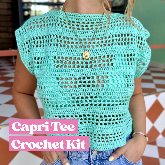 Capri Tee Crochet Kit | Beginner friendly crochet kit | summer top crochet kit | DIY crochet kit