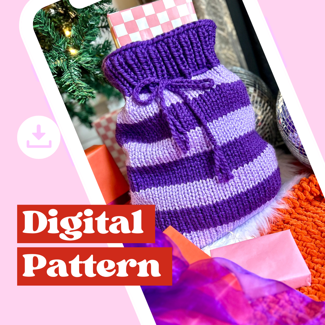 Knitting Pattern - Striped Santa Sack