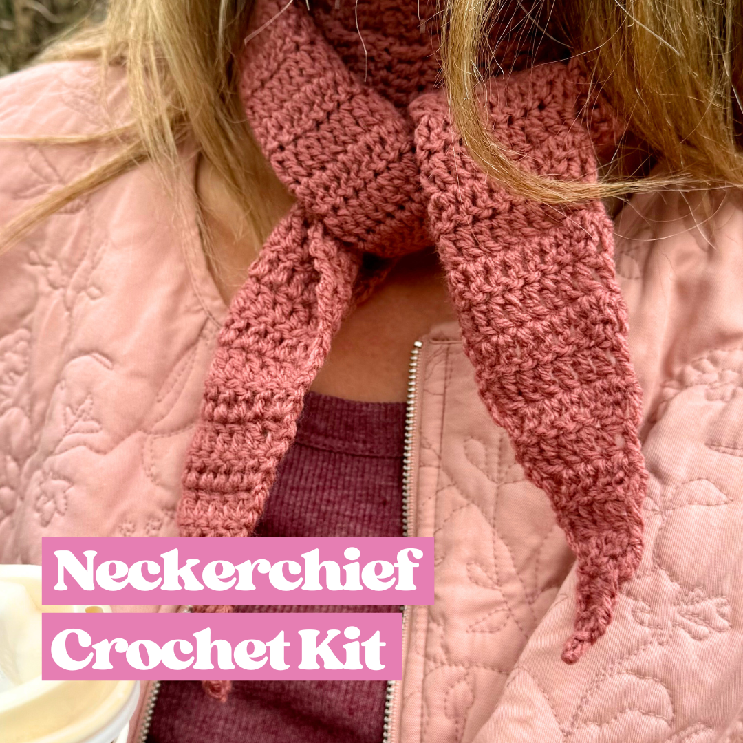 crochet neckerchief kit | beginner crochet kit | neck scarf crochet kit