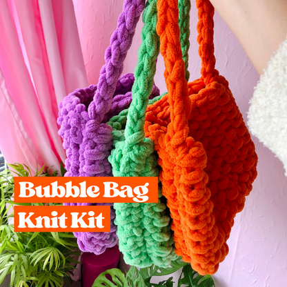 CHENILLE KNITTING KIT- Bubble Bag