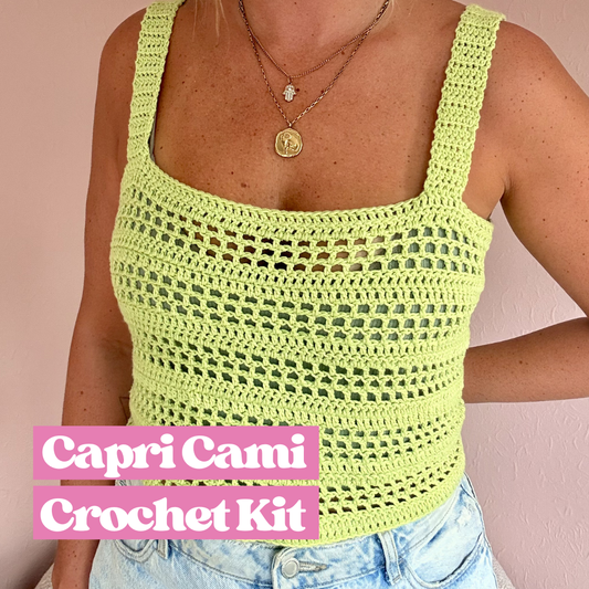 Capri cami crochet top kit | Summer crochet top | beginner friendly crochet | DK cotton crochet top kit | crochet DIY kit