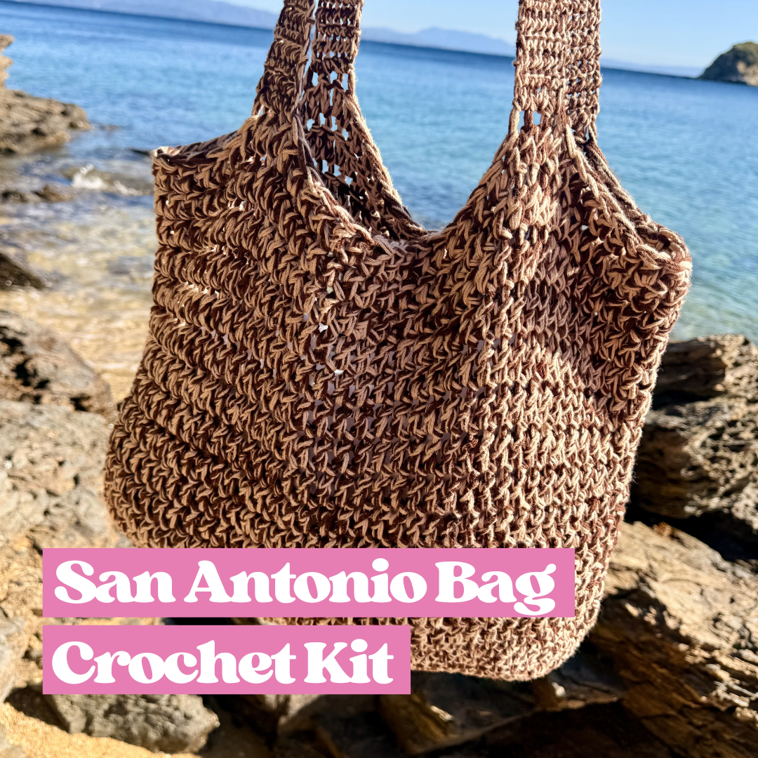 Crochet beach bag kit | beginner friendly crochet kit | double knit crochet bag | DIY kit