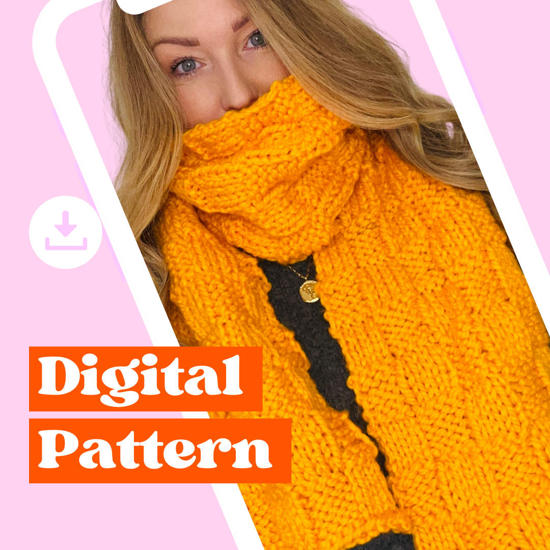 Basket Weave scarf digital knitting pattern