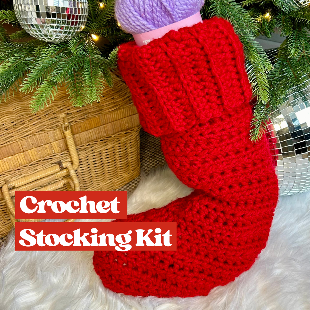 crochet stocking kit | beginner crochet | chunky stocking | christmas