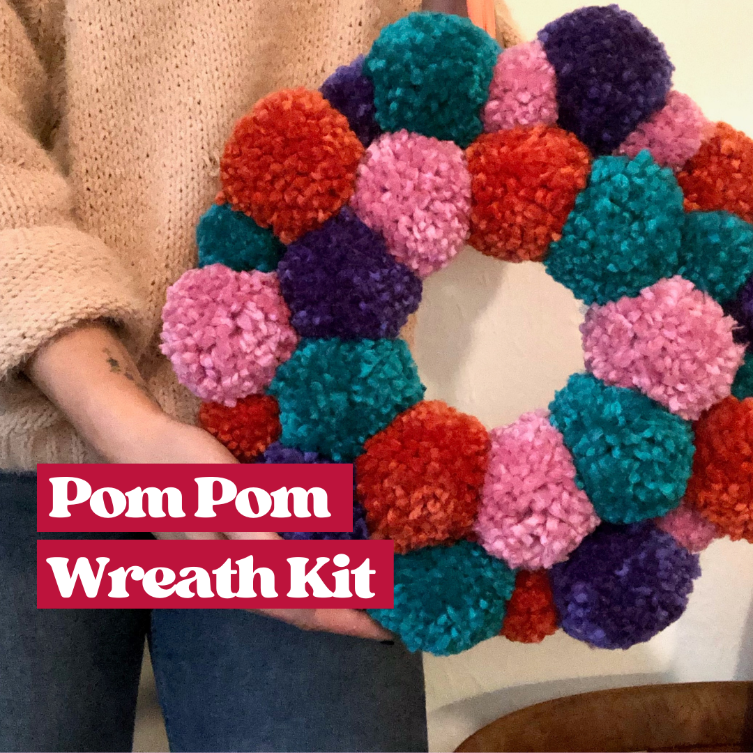 pom pom Christmas wreath kit