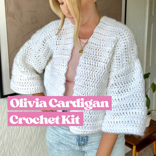 The Olivia Cardigan Kit - Learn how to crochet - beginner crochet kit
