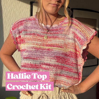 Hallie tee - summer crochet kit | DIY crochet kit | beginner friendly 