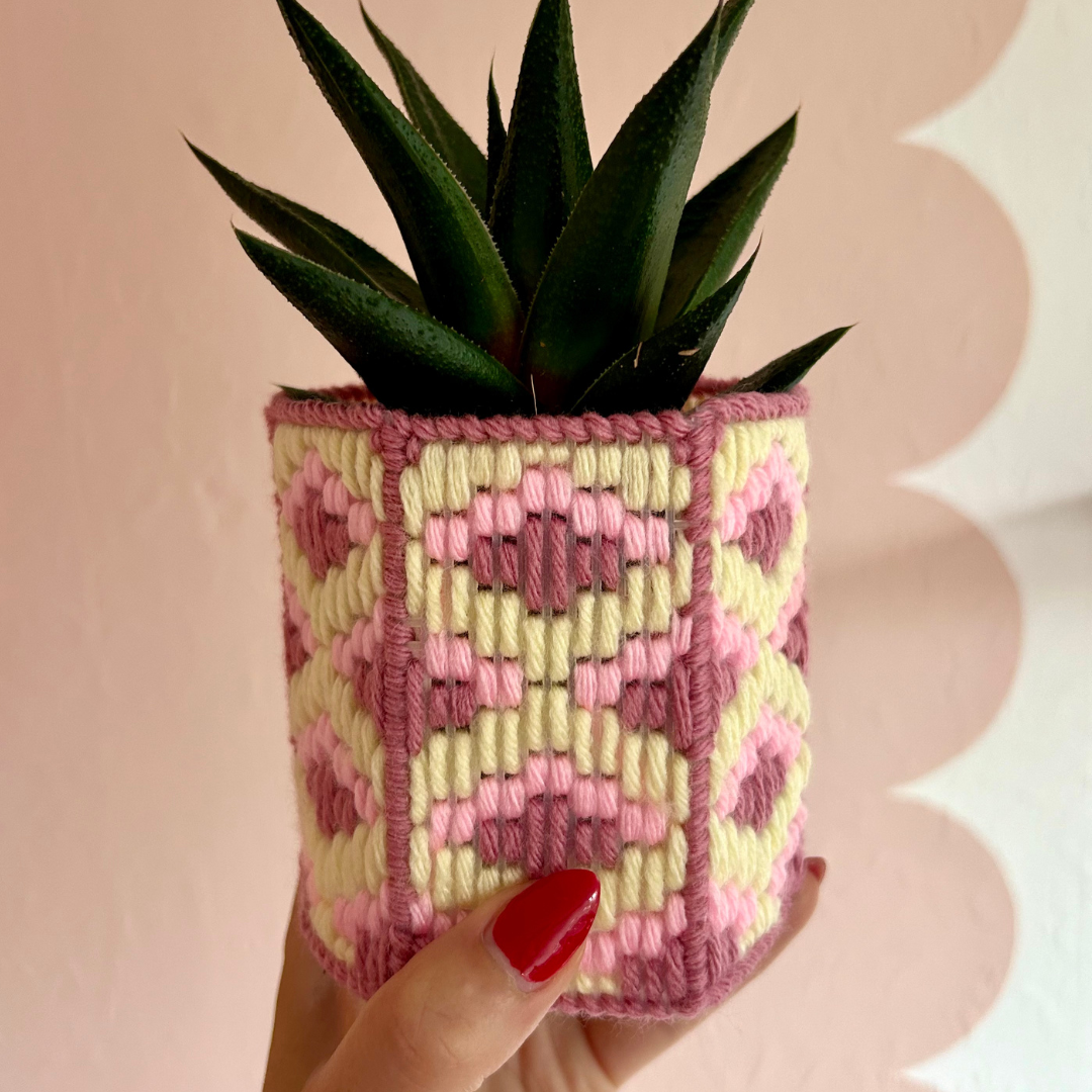 bargello mini planter kit | craft kit for teens | craft kit for adults