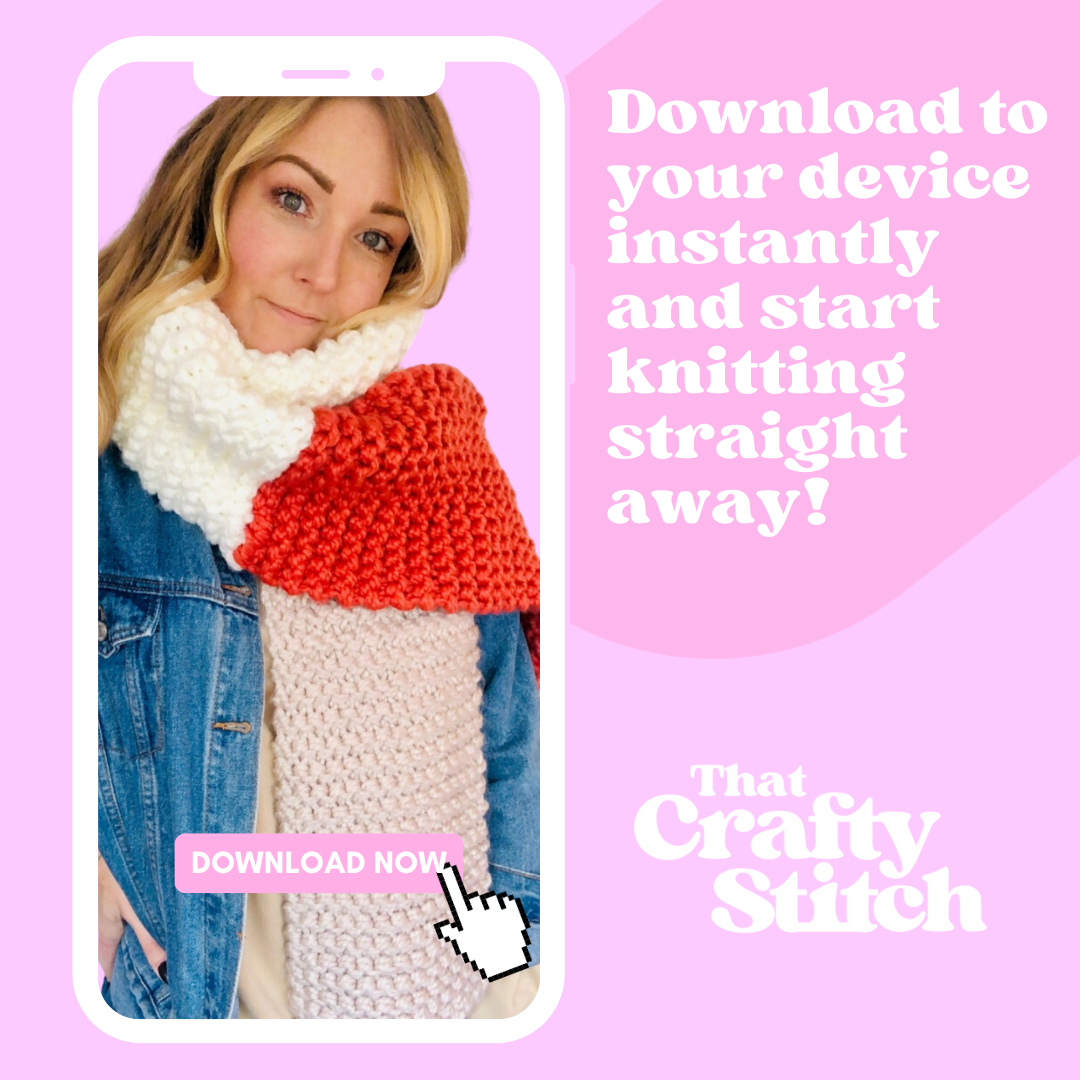 triple colour scarf knitting pattern