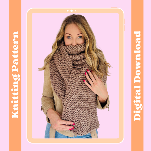 beginner blanket scarf knitting pattern