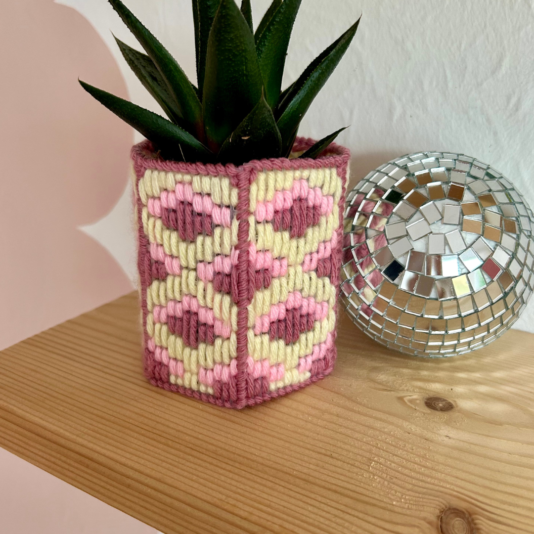 bargello mini planter kit | craft kit for teens | craft kit for adults