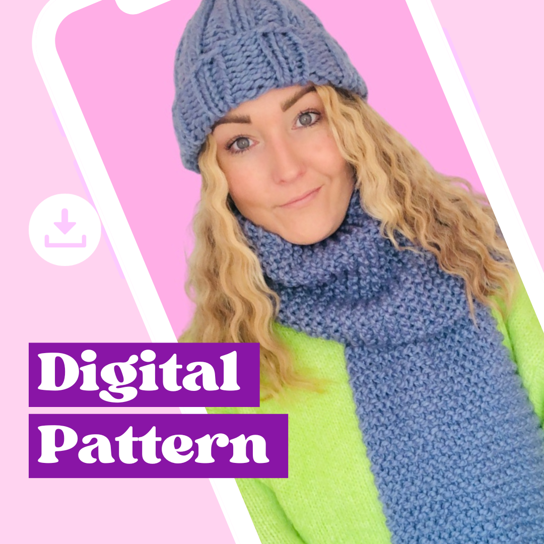 scarf and hat digital knitting pattern